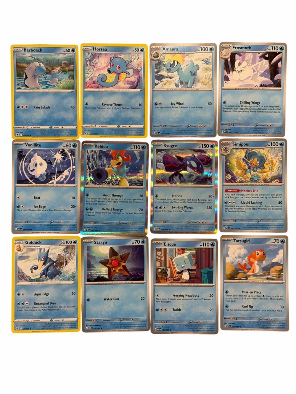 Lot of 12 water type Pokemon cards - Bundle and Save